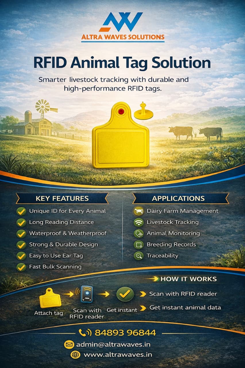 RFID animal ear tag used for livestock identification and tracking